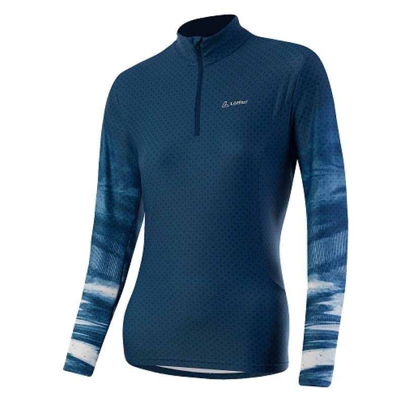 Varm løpstrøye Löffler kvinners Midlayer Midshirt Speed Rew dypt vann Varm løpstrøye Löffler kvinners Midlayer Midshirt Speed Rew dypt vann